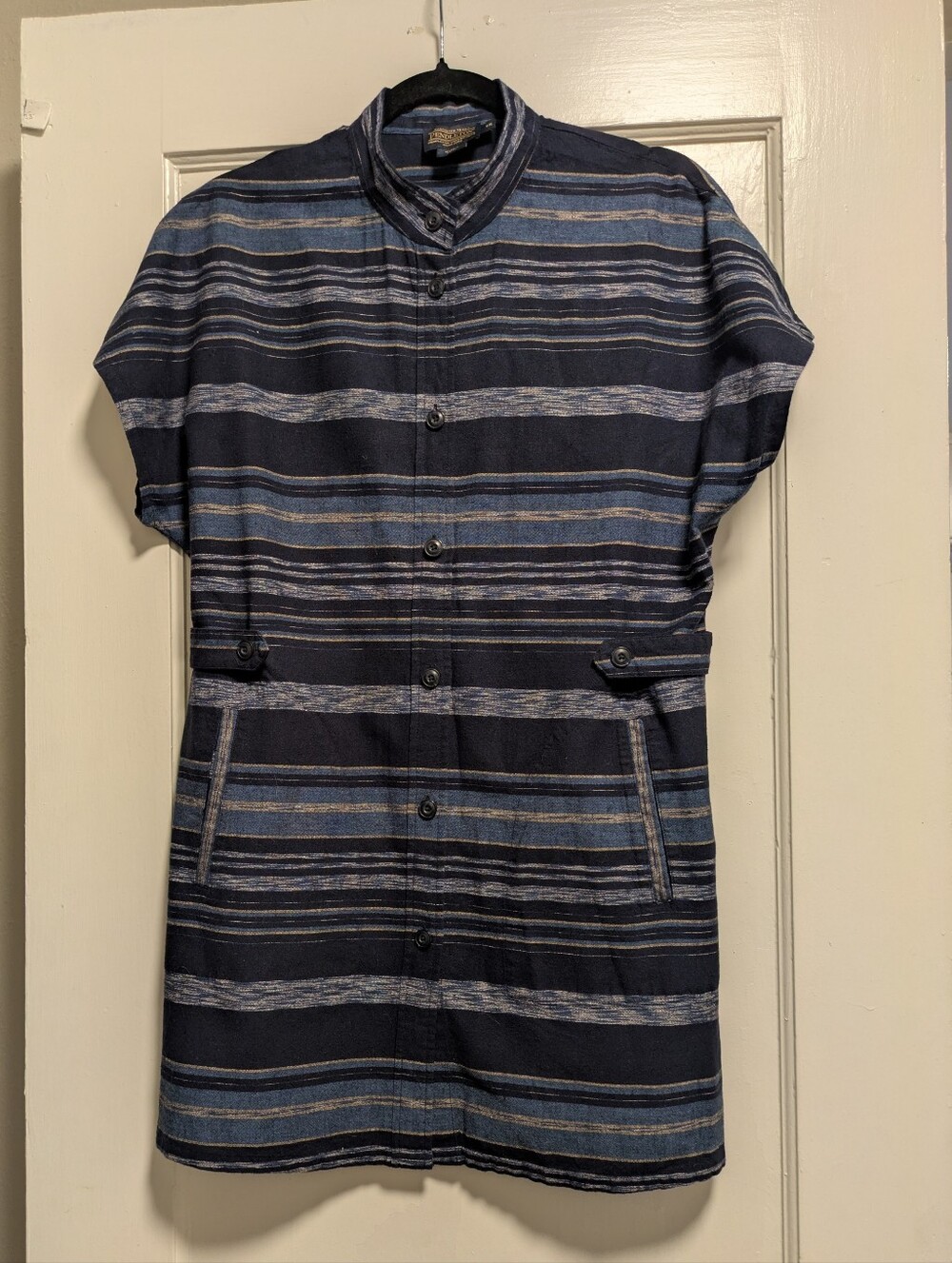 Pendleton Navy Striped Minidress With Pockets